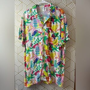 Hello Kitty Men’s tropical button down Shirt XL